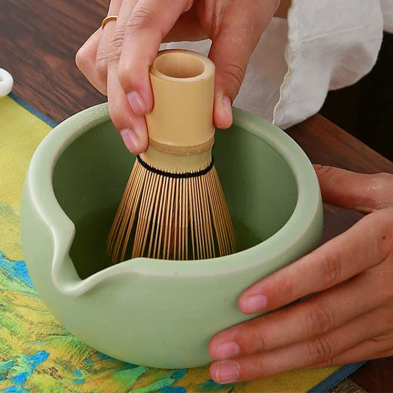 Complete Matcha Set 10-Piece Bamboo Ceramic Stainless Steel Tea Tools-6