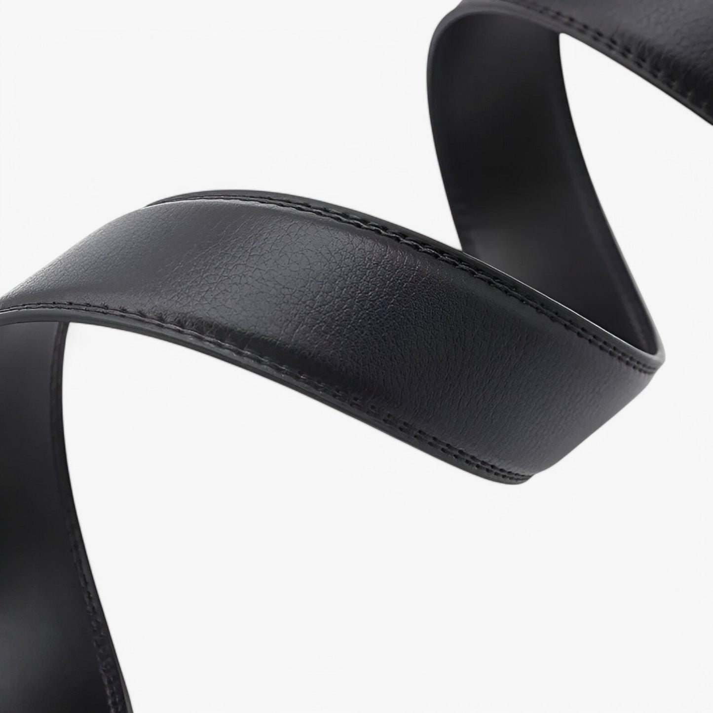 Black Real Leather Men's Belt with Automatic Loop – Elegant and Versatile Accessory for Business and Casual Wear-5