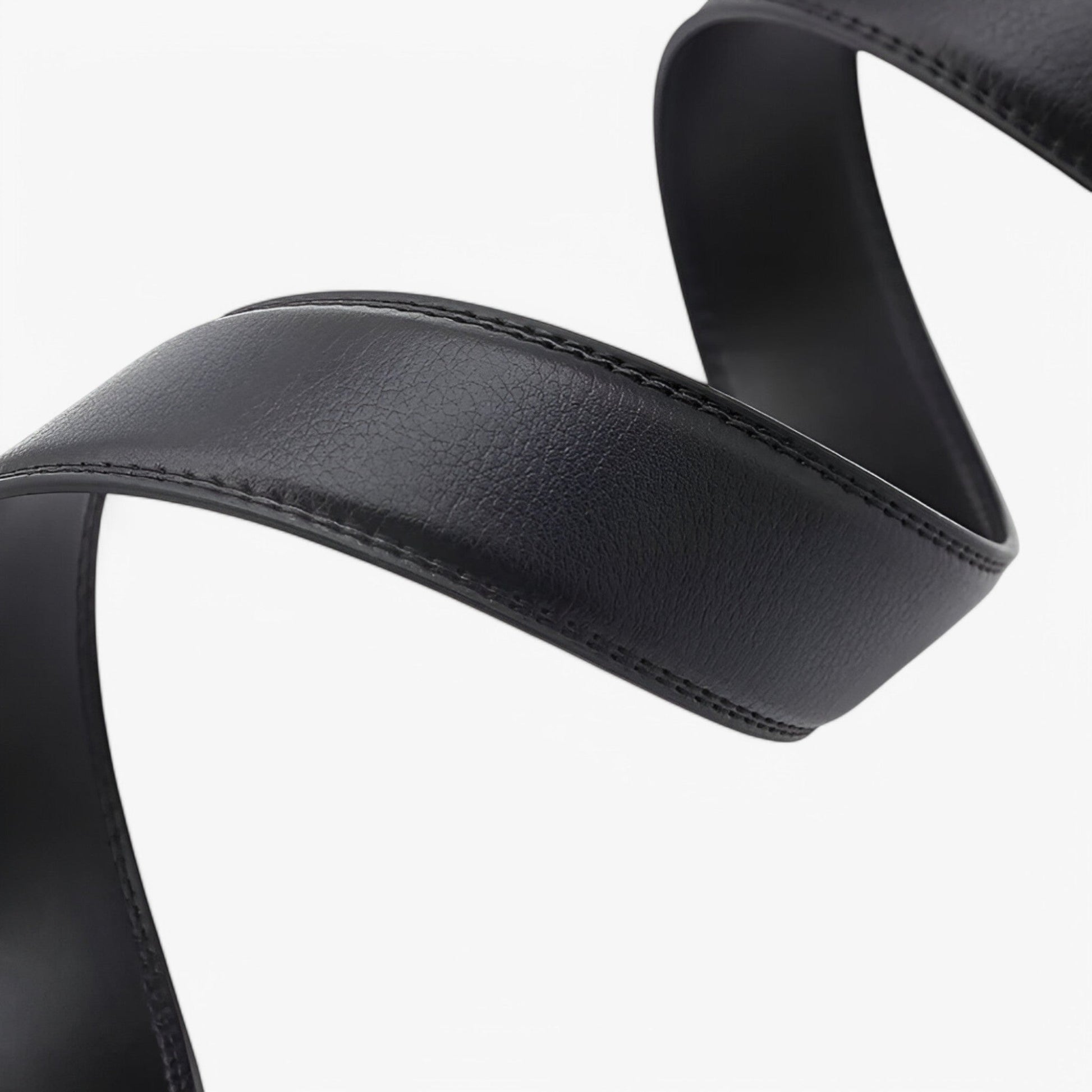Black Real Leather Men's Belt with Automatic Loop – Elegant and Versatile Accessory for Business and Casual Wear-5