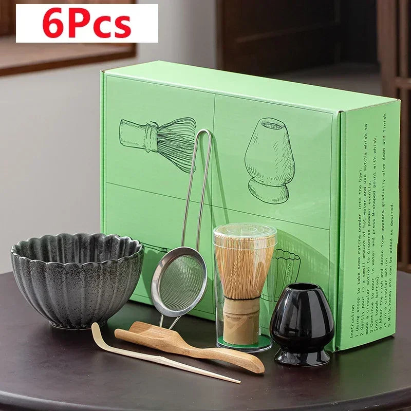 Variant image for Japanese Matcha Bowl Set Green Standard Ceramic with Whisk and Scoop-4