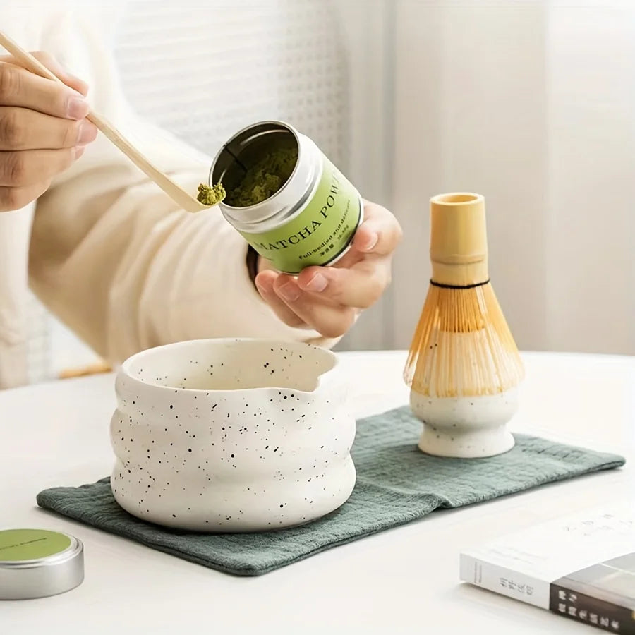 Japanese Matcha Bowl Traditional Design 4.5 Inches Ceramic Tea Bowl-4