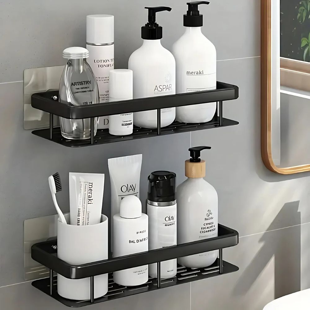 Wall-Mounted Shower Caddy Organizer – Rust-Resistant Aluminium Shower Shelf for Clutter-Free Bathroom Storage 1