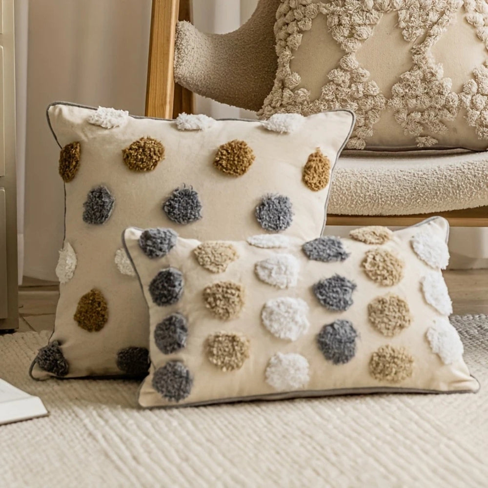 Textured Polka Dot Cushion Cover - Soft Microfiber Blend Sofa Cushion Covers for Home Decor 2