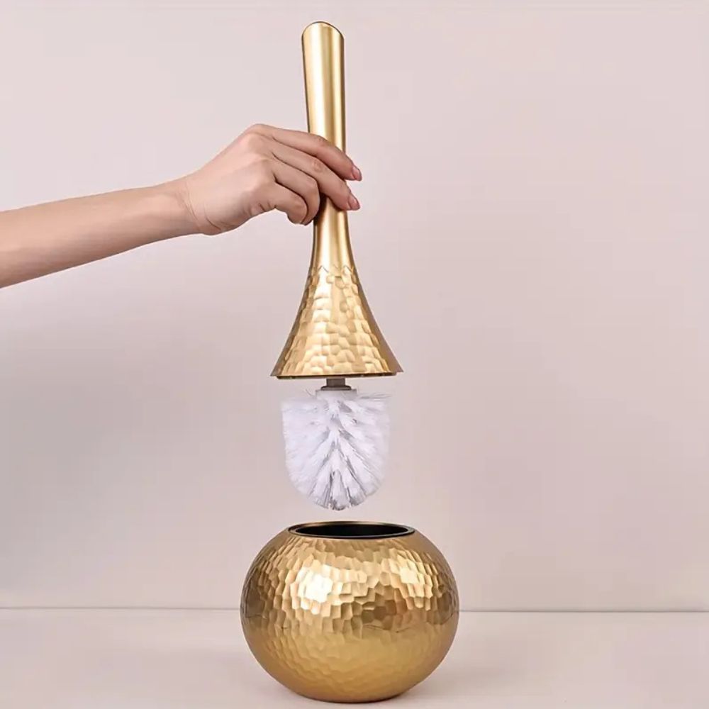 Toilet Brush with Ergonomic Handle & Discreet Storage Base