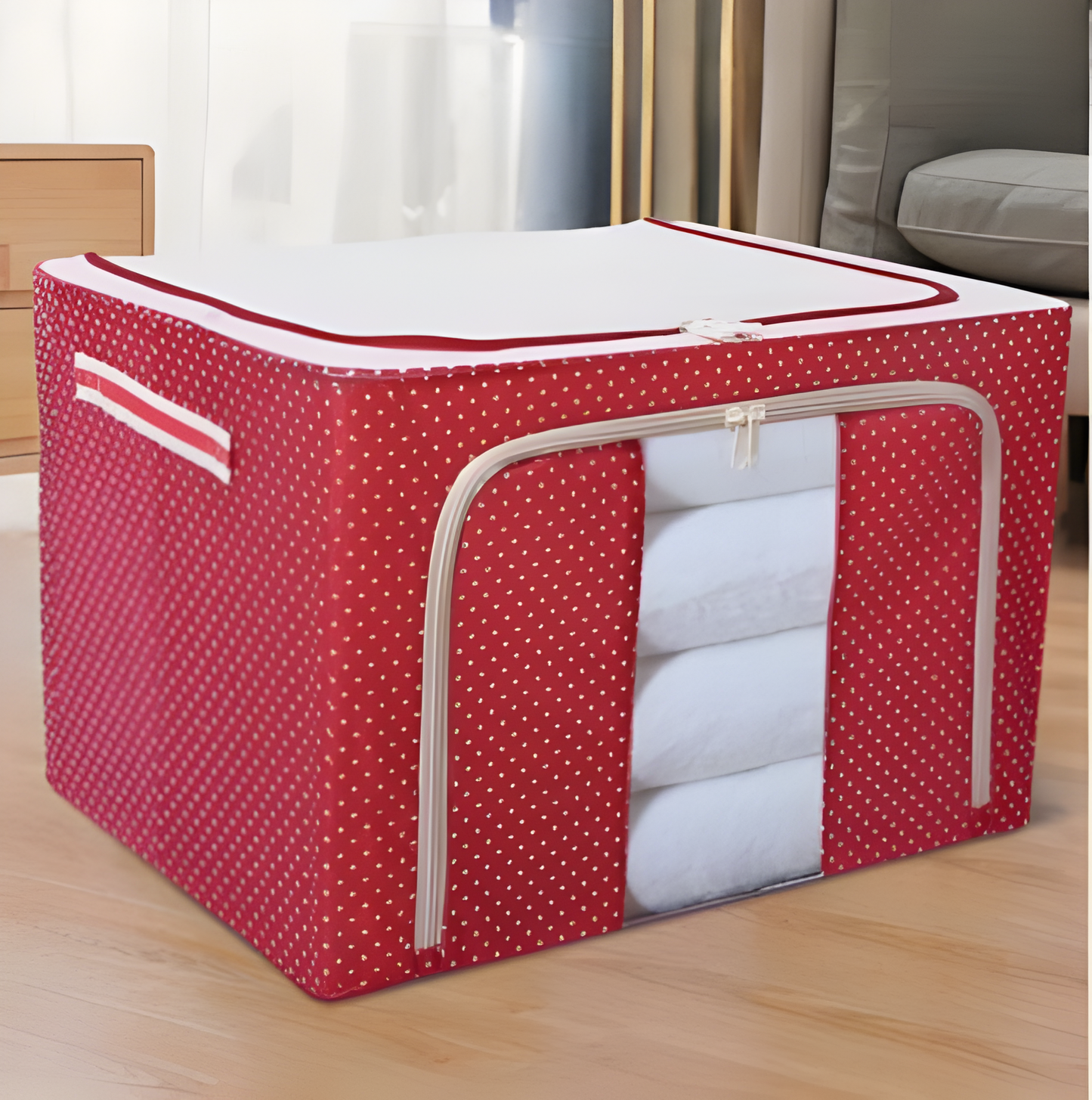 Foldable Storage Box for Clothing Organization – Stackable Storage Container with Large Viewing Window, Durable Design, 40 x 30 x 20 cm-4