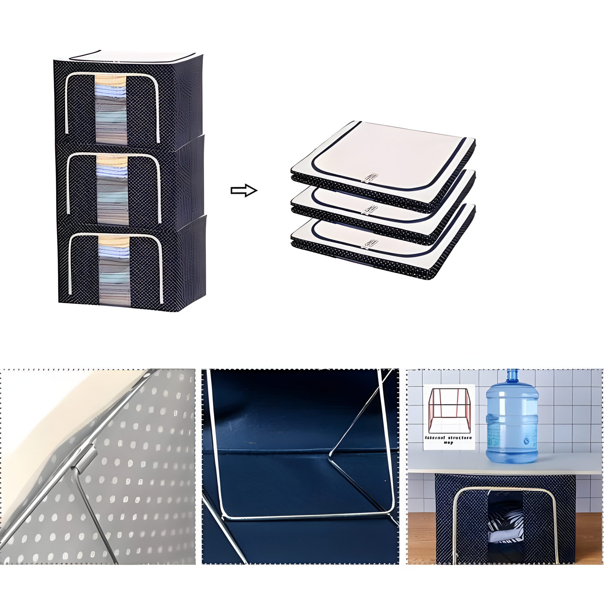Foldable Storage Box for Clothing Organization – Stackable Storage Container with Large Viewing Window, Durable Design, 40 x 30 x 20 cm-5