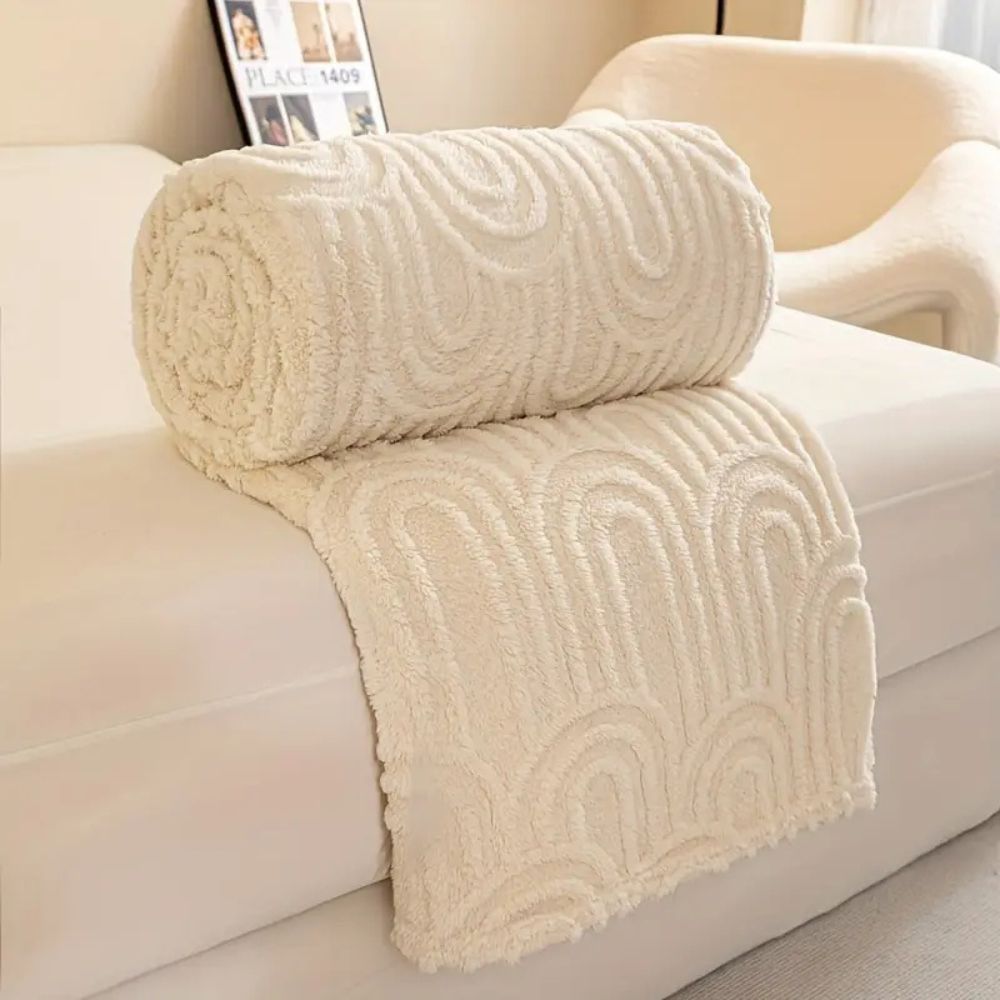 Ultra-Plush Microfiber Blanket with Raised Arch Pattern – Lightweight Cozy Throw for Home and Travel 6