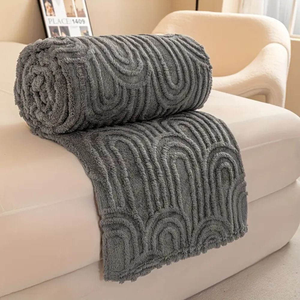 Variant image for Ultra-Plush Microfiber Blanket with Raised Arch Pattern – Lightweight Cozy Throw for Home and Travel-4