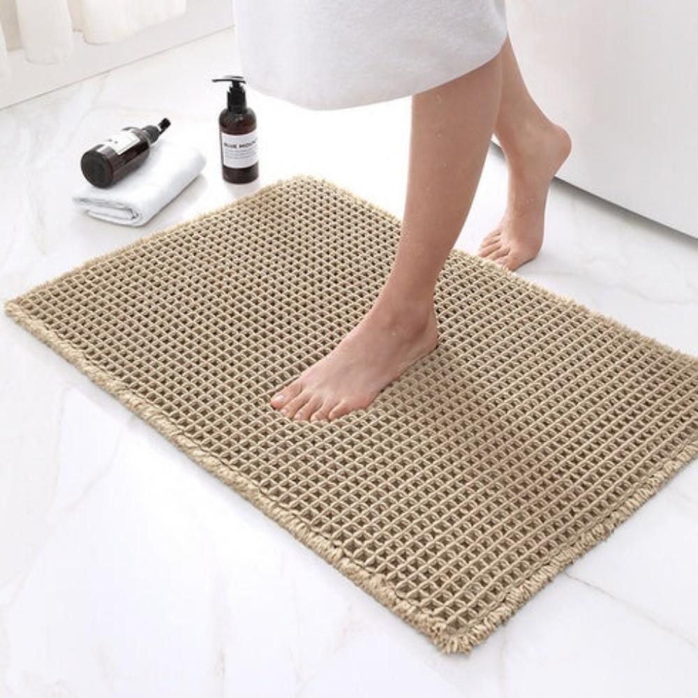 Waffle Bath Mat - Ultra-Absorbent, Soft, Machine Washable