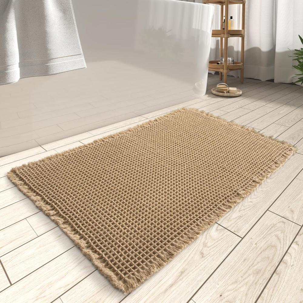 Waffle Bath Mat - Ultra-Absorbent, Soft, Machine Washable