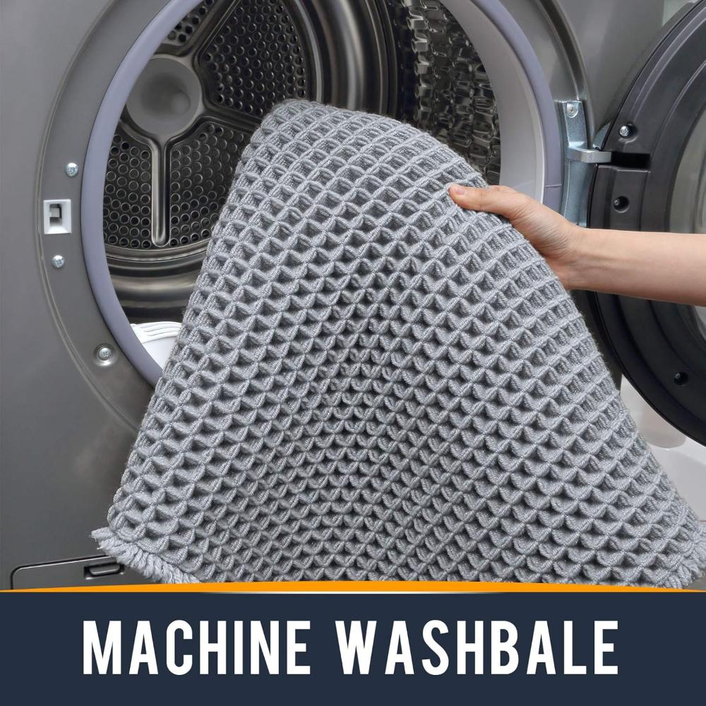 Waffle Bath Mat - Ultra-Absorbent, Soft, Machine Washable