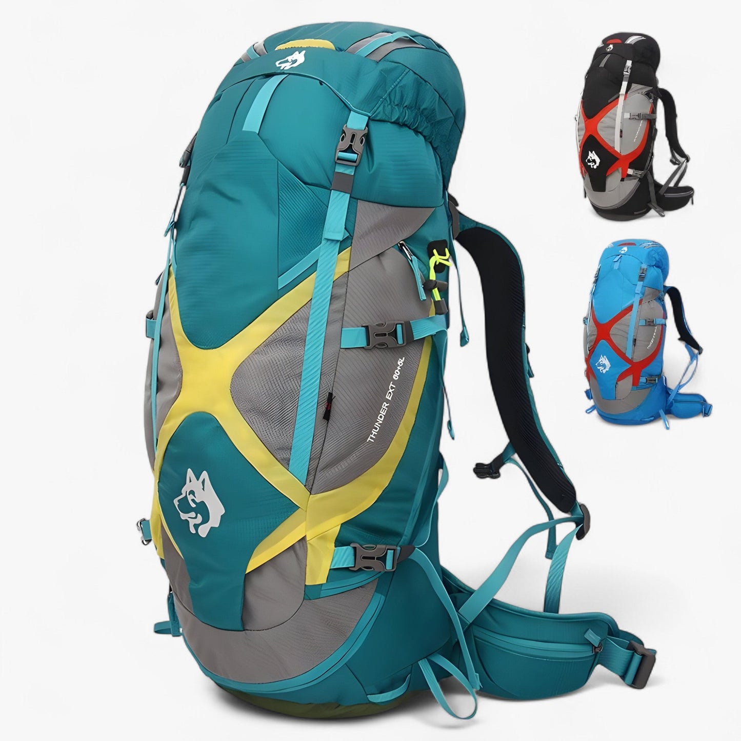 Waterproof 65L Travel Backpack with Ergonomic Design and Multiple Pockets