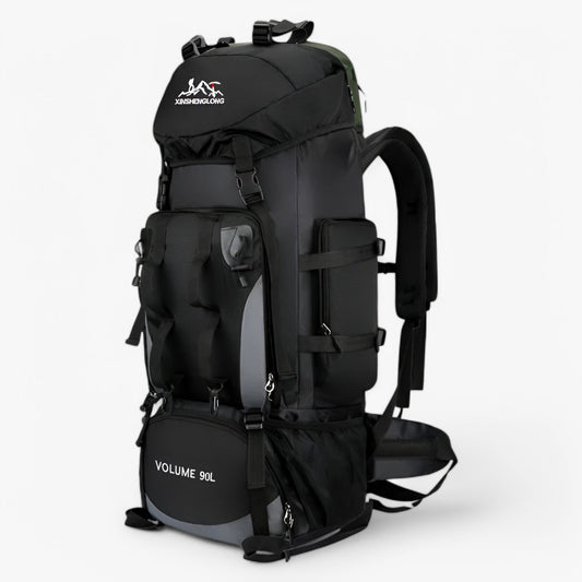 Waterproof 90L Hiking Backpack with Adjustable Straps and Storage Pockets
