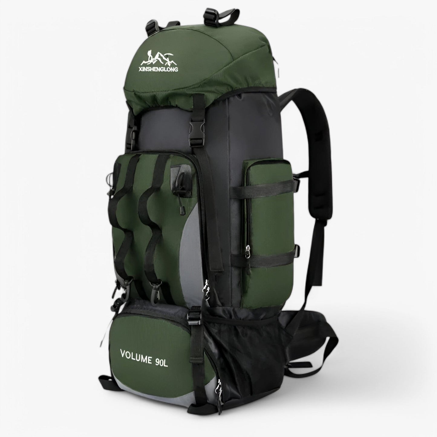 Waterproof 90L Hiking Backpack with Adjustable Straps and Storage Pockets