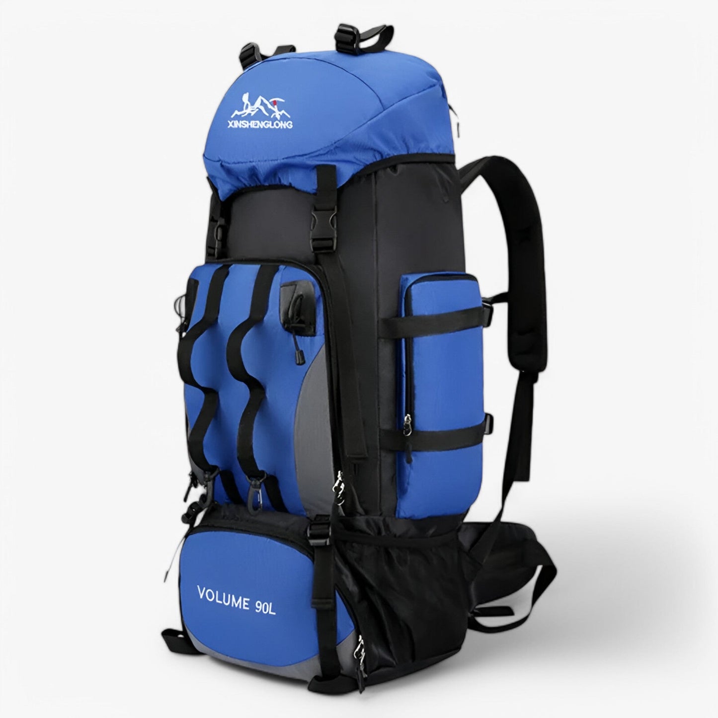 Waterproof 90L Hiking Backpack with Adjustable Straps and Storage Pockets