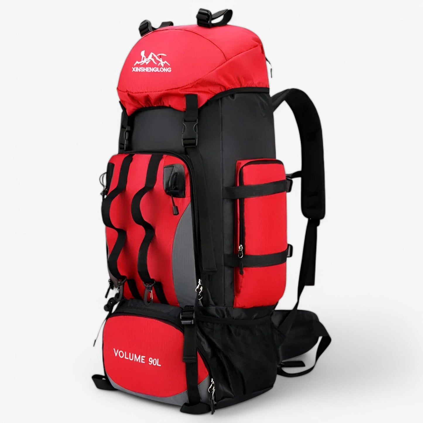 Waterproof 90L Hiking Backpack with Adjustable Straps and Storage Pockets