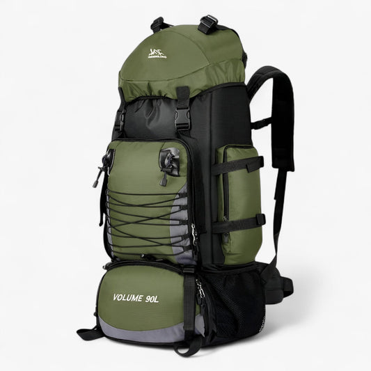 Waterproof Travel Backpack, 90L Capacity, Ergonomic Design for Hiking