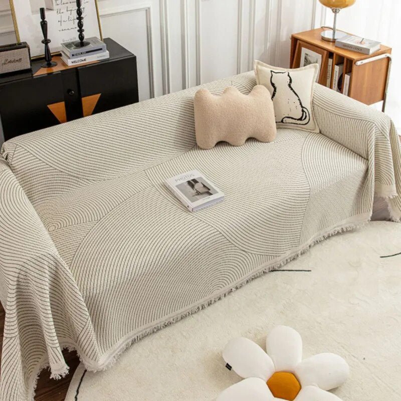 Comfortable sofa blanket with abstract pattern – Soft, versatile blanket for the living room