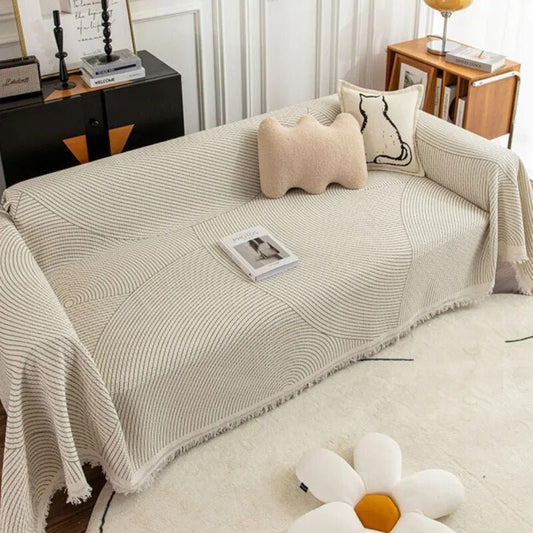 Comfortable sofa blanket with abstract pattern – Soft, versatile blanket for the living room