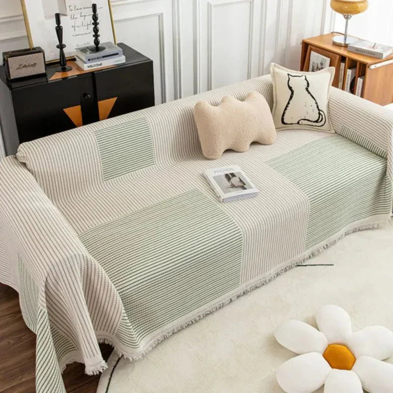 Comfortable sofa blanket with abstract pattern – Soft, versatile blanket for the living room