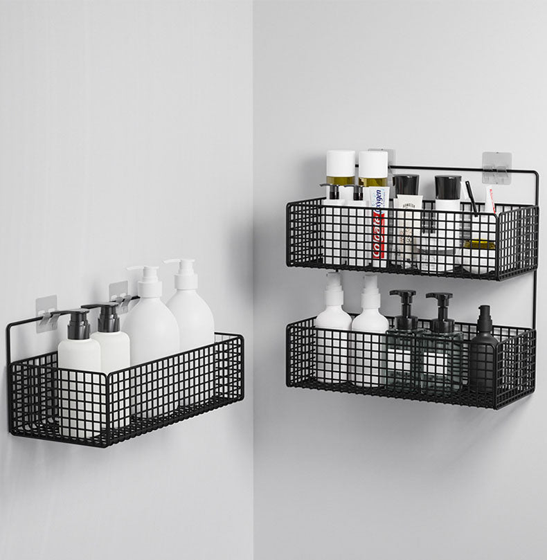 Wall-Mounted Bathroom Shelves – No Drilling, Elegant Floating Shower Shelf for Space-Saving Storage and Organization-3