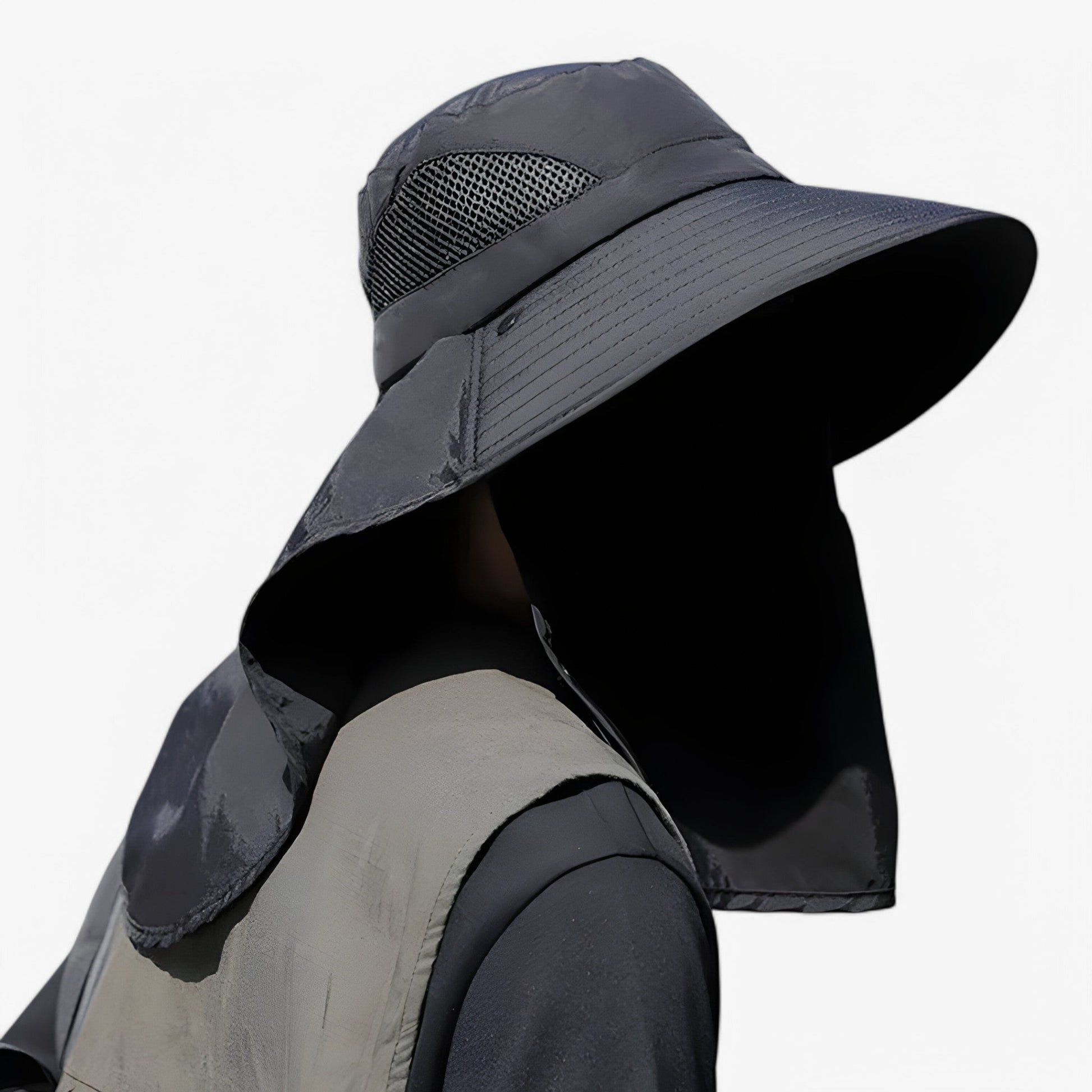 UV Protective Summer Hat with Neck Flap for Outdoor Activities – Adjustable 55-58 cm Sun Hat for Men and Women-2