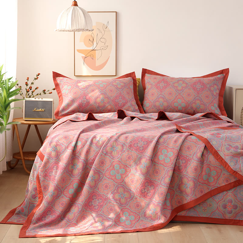 Variant image for Reversible Cotton Quilt with Petal Flower Pattern – Eco-Friendly Bedding for Summer and All Seasons, Available in Full, Queen, King Sizes-7