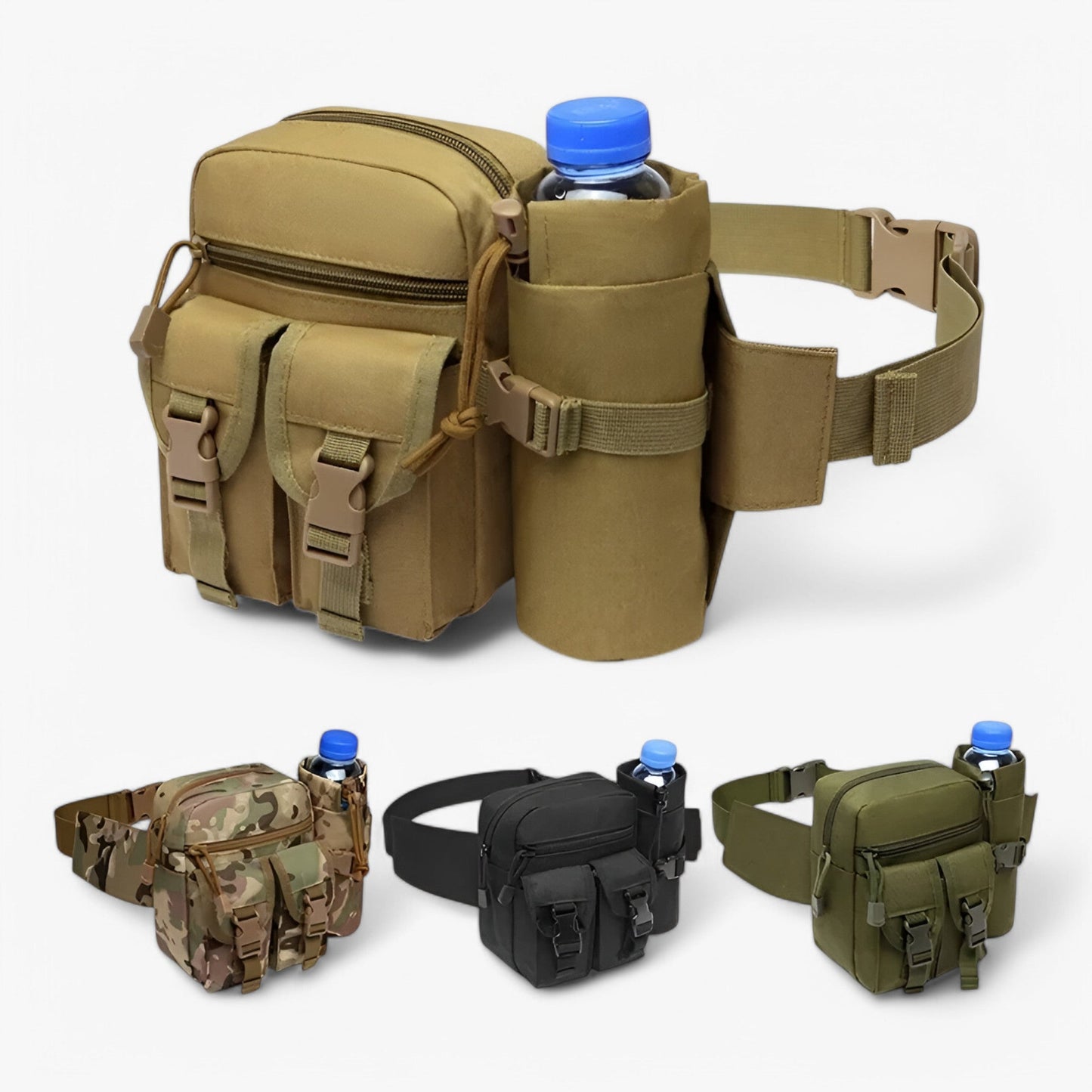 Tactical Water Bottle Bag – Durable Waterproof 800D Nylon Sling for Outdoor Adventures, Compact Design, Unisex-2