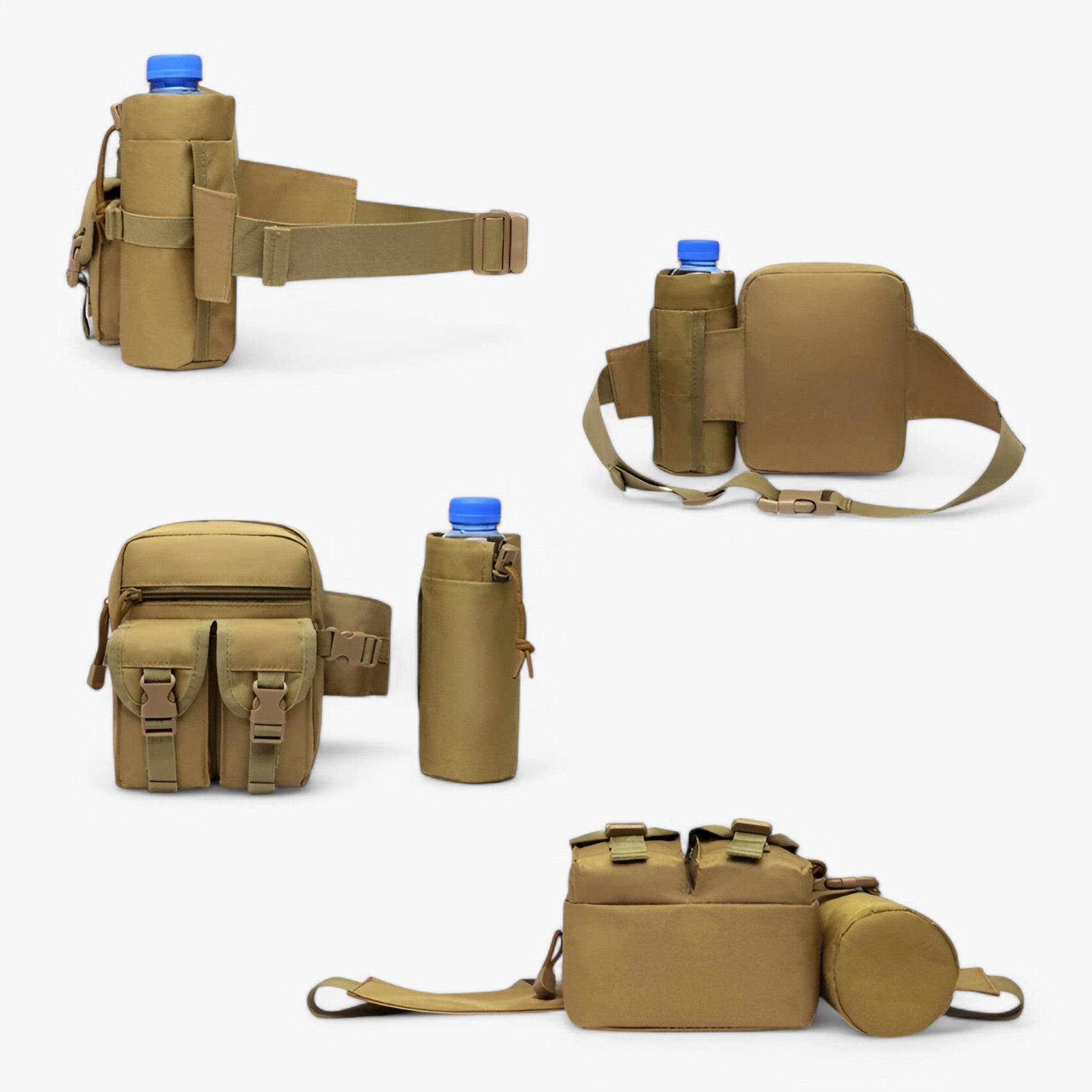 Tactical Water Bottle Bag – Durable Waterproof 800D Nylon Sling for Outdoor Adventures, Compact Design, Unisex-4