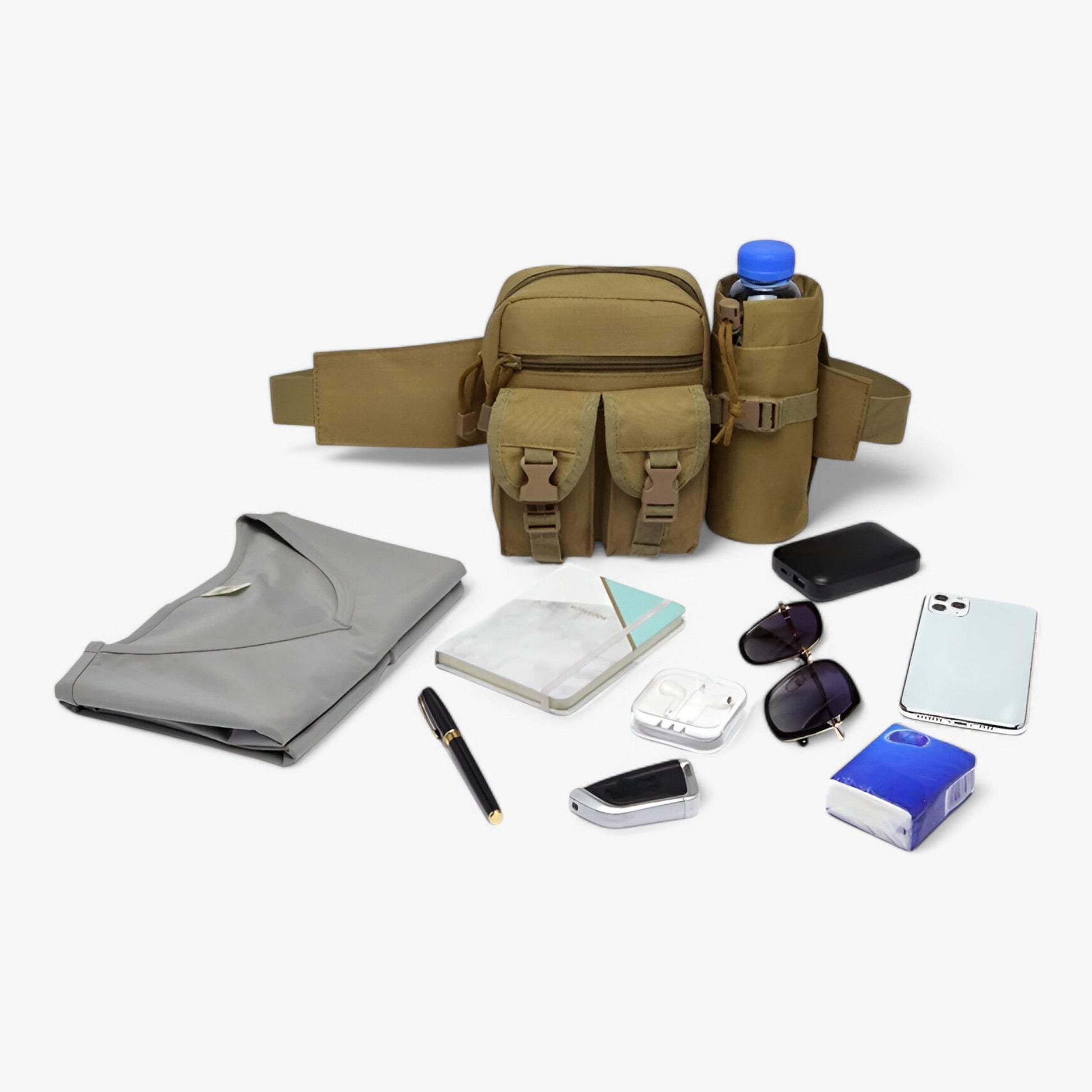 Tactical Water Bottle Bag – Durable Waterproof 800D Nylon Sling for Outdoor Adventures, Compact Design, Unisex-5