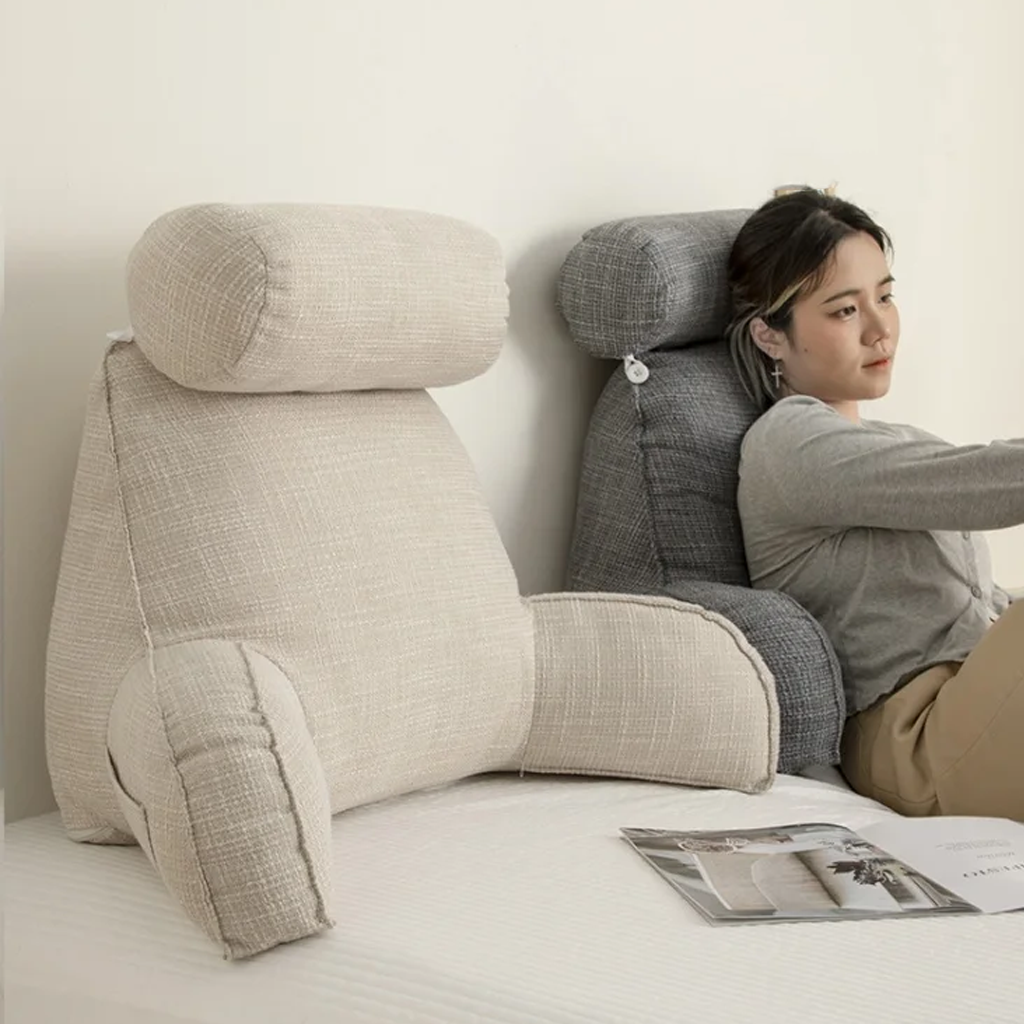 Ergonomic back cushion with armrests