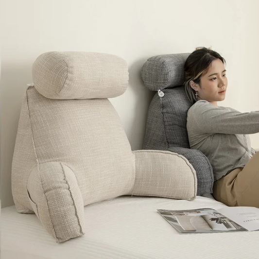 Ergonomic back cushion with armrests