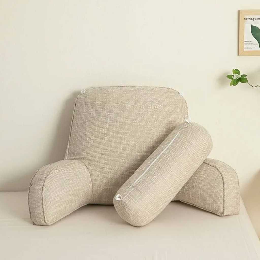 Ergonomic back cushion with armrests