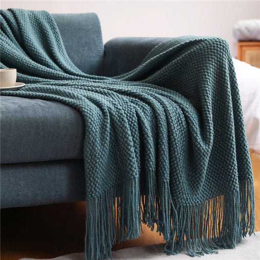 Nordic knitted blanket - Soft & Cozy - Perfect for living room, bedroom & terrace