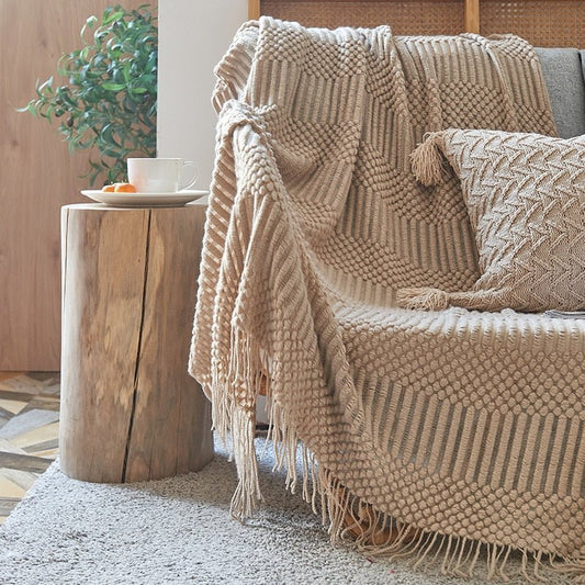 Cozy Knit Blanket for Sofa and Bed