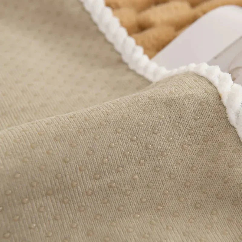 Plush sofa blanket in pastel colors